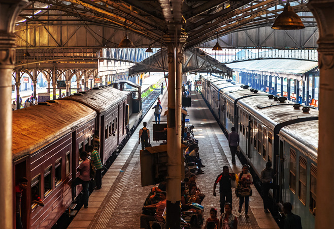 The scenery at Colombo Fort Railway Station, Sri Lanka