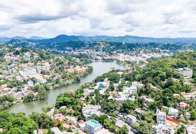 A calm, overcast day in Kandy, reflecting the city’s mild hill climate