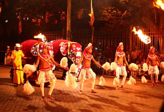 The best viewpoints to enjoy Kandy Esala Perahera are along the Kandy streets, hilltops, or temple areas, where you can get an up-close view of the procession, elephants, and traditional dances